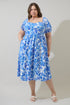 Carli Floral Alessi Puff Sleeve Midi Dress Curve